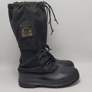 Sorel Snow Bear Insulated Steel Shank Heavy Duty Duck Winter Boots Black Size 7